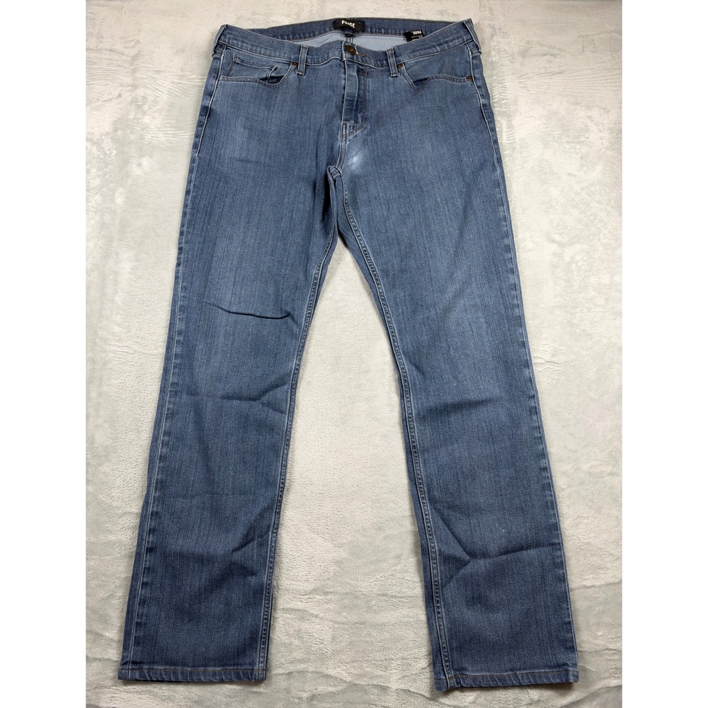 PAIGE Federal Jeans Men 34x30 Blue Slim Straight Stretch Medium Wash